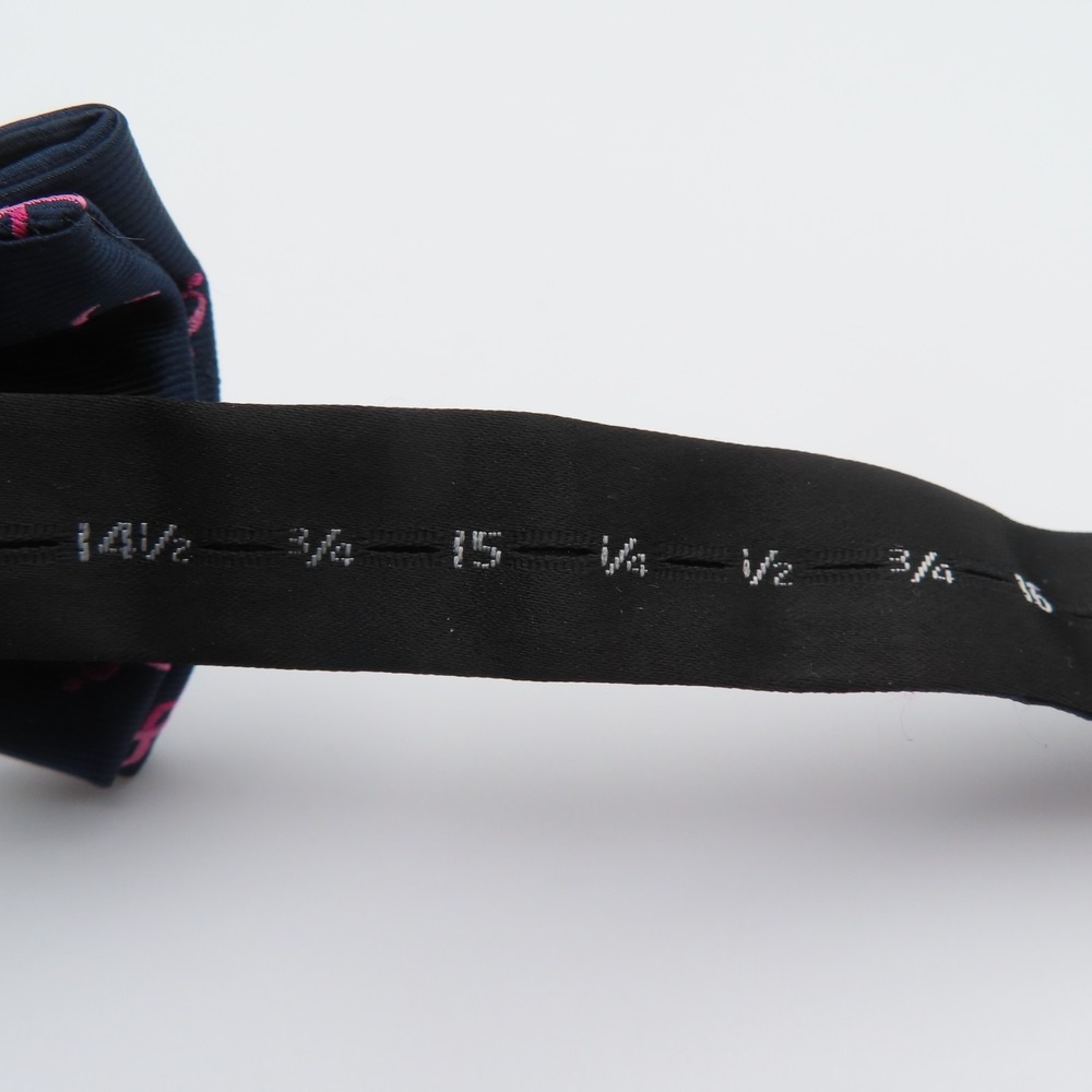 Susan B Komen Bow Tie Polyester Blue Pink 2.25" Wide Pre Tied - Picture 5 of 5